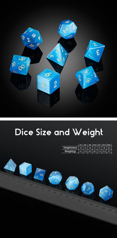 Blue Cat's Eye (Synthetic) RPG Dice Set