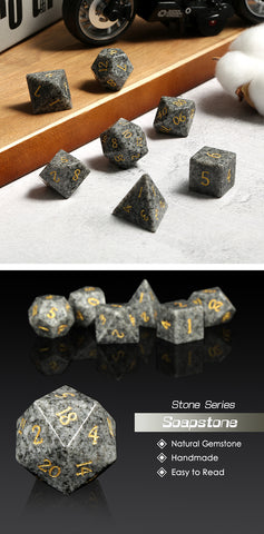 Soapstone (Natural) RPG Dice Set