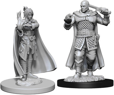 Unpainted D&D Miniature: Human Ranger & Moon Elf Sorcerer