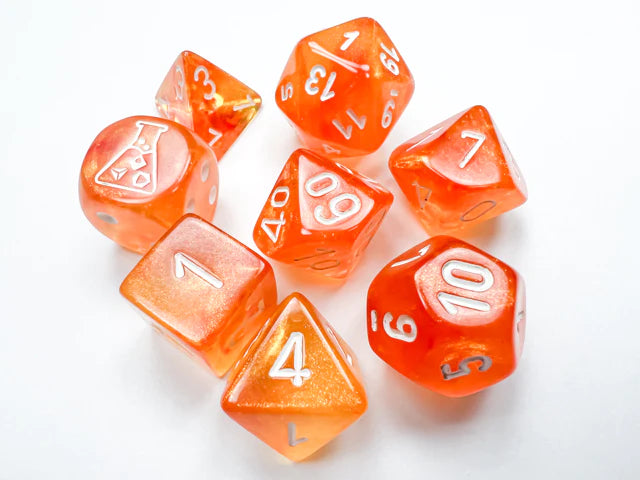 7CT LAB DICE Borealis Poly Set, Blood Orange/White