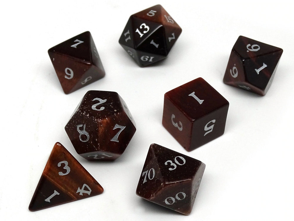 Red Tigers Eye RPG Dice Set