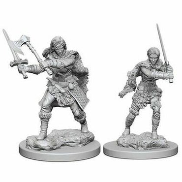 Unpainted D&D Miniature: Human Barbarian